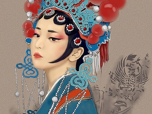 京剧系列三|纯艺术|绘画|沉鱼boom_原创作品-站酷zcool