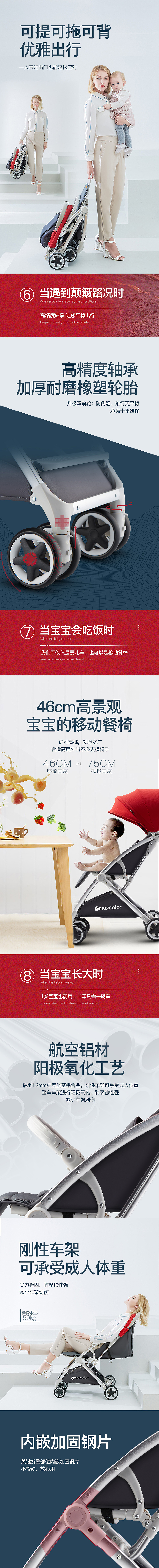 母嬰類 嬰兒車詳情頁（圖ZMjE5OTMyNjg4） - 電商 - 站酷設(shè)計(jì)師魚兒念你原創(chuàng)素材 - 站酷ZCOOL