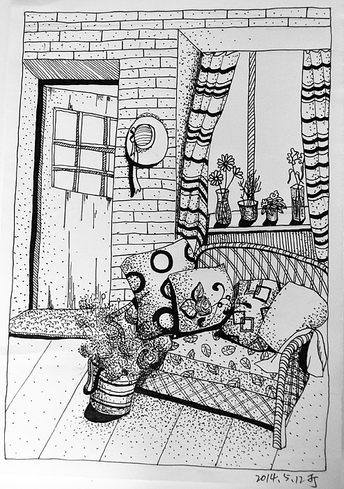 闲来无事（图ZMTYzMjcyNjQ=） - 艺术插画 - 站酷设计师文小哦原创素材 - 站酷ZCOOL