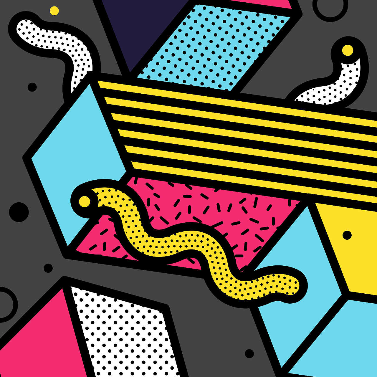 40张孟菲斯几何海报背景源文件|平面|海报|牵只蜗牛 - 原创作品