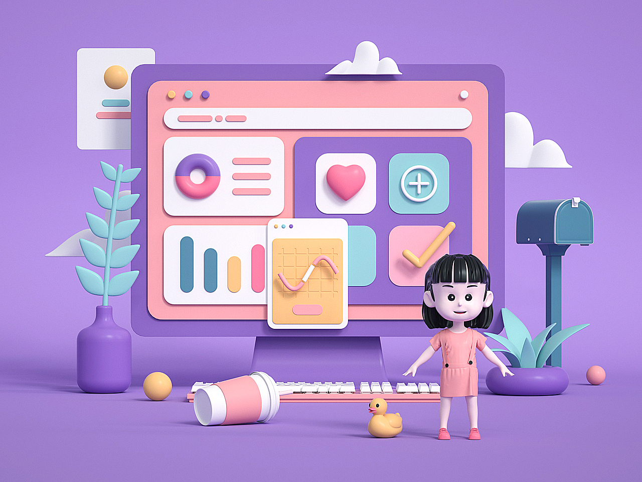 小庄—3D插图小场景渲染系列（图ZMjQ3MTk4Mjky） - 场景 - 站酷设计师小庄226_com原创素材 - 站酷ZCOOL