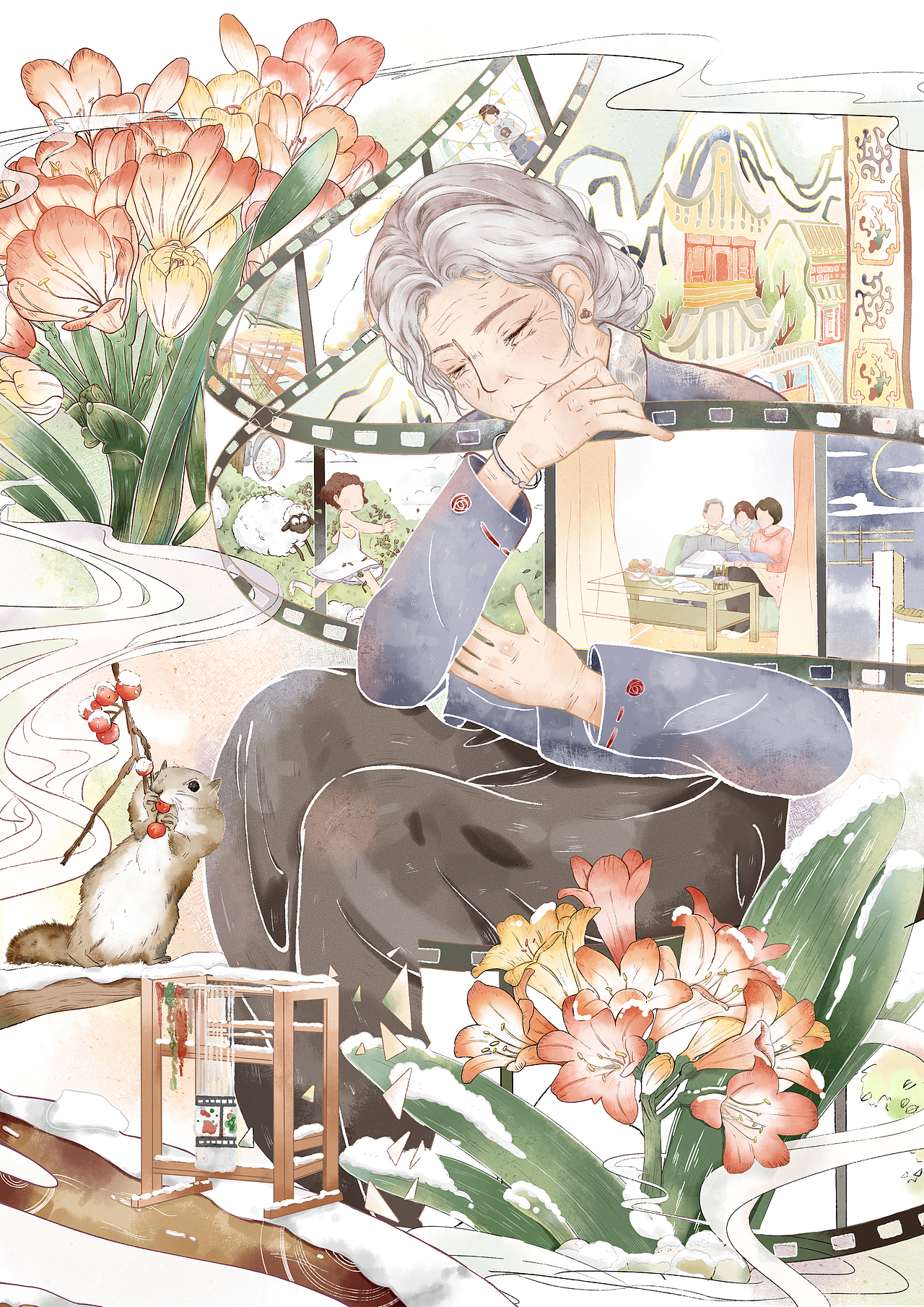 “遺韻”—北京宮毯 傳承性故事插畫（圖ZMjY0MzM3NzUy） - 創(chuàng)作習(xí)作 - 站酷設(shè)計(jì)師姜姜Y原創(chuàng)素材 - 站酷ZCOOL