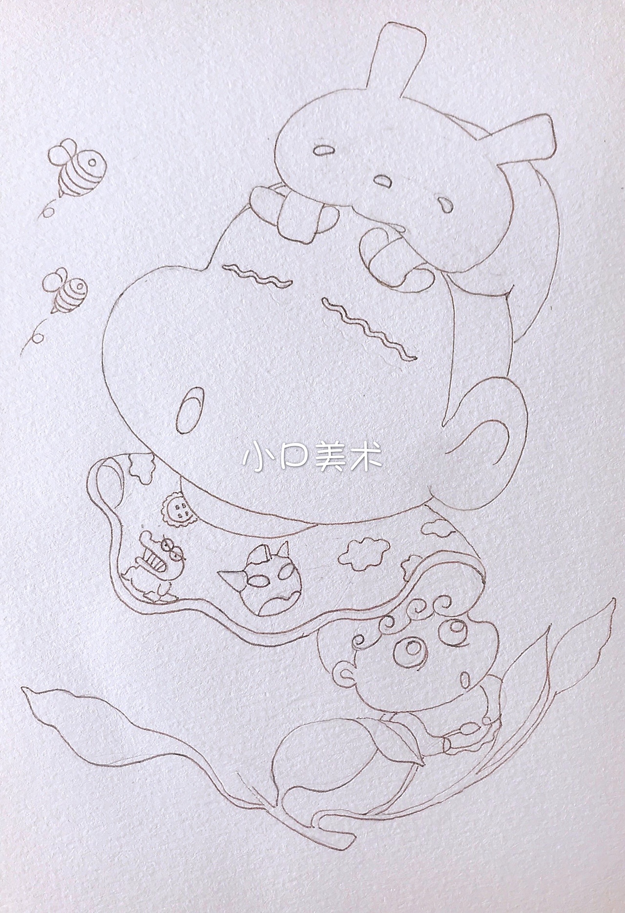 手绘——《沐浴春芳的小新》（图ZMjA3Mjg4NTY4） - 儿童插画 - 站酷设计师Z62438438原创素材 - 站酷ZCOOL