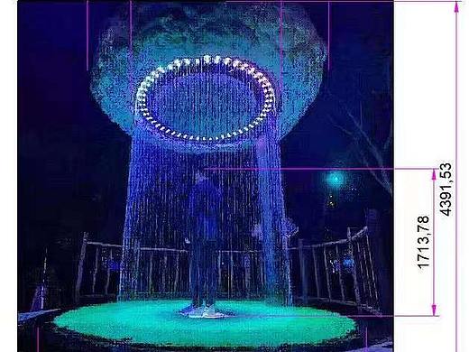 会下雨的云朵创意互动装置脚踩下雨的七彩蘑菇云道具