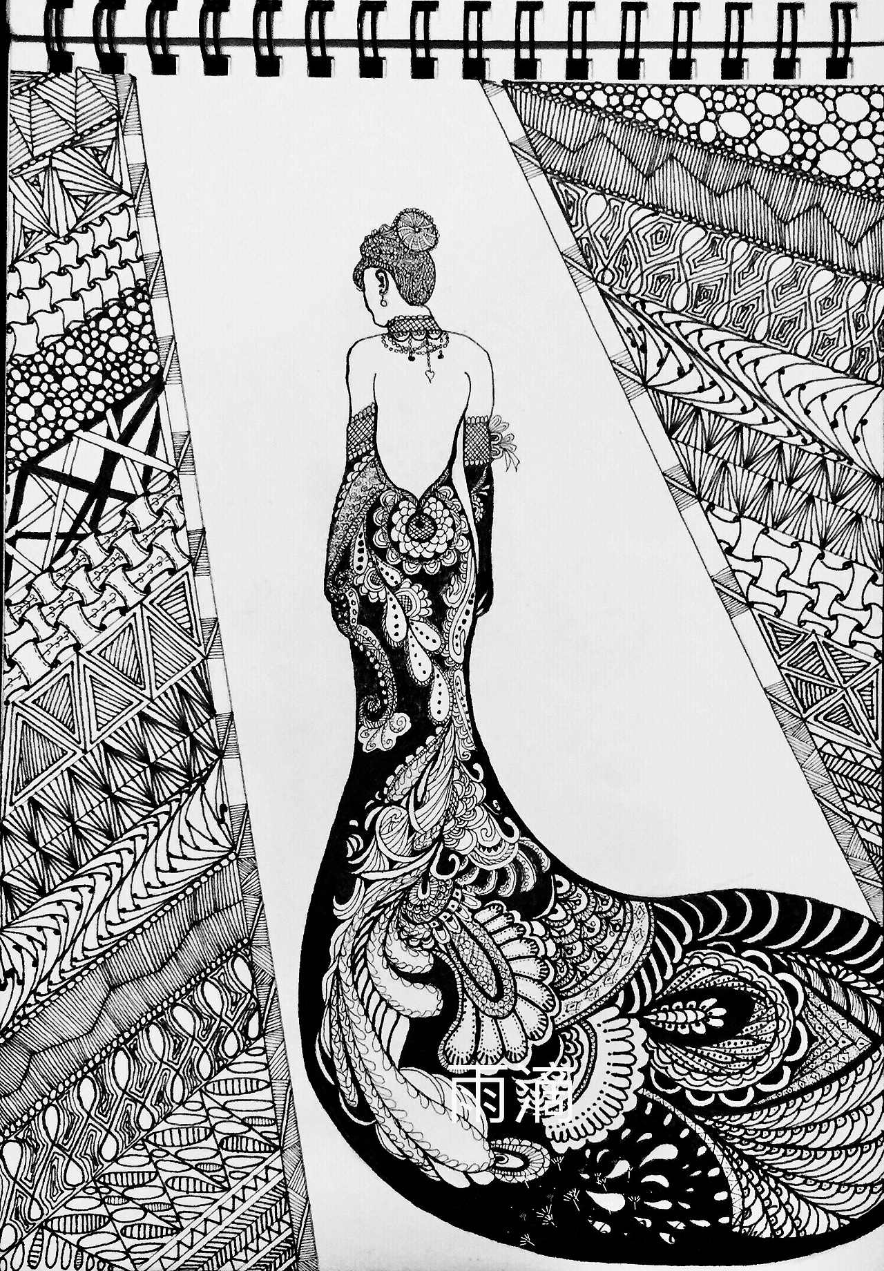 黑白条纹 插画 装饰画 线描 彩色 点线面（图ZMTQwMjg3MDA4） - 创作习作 - 站酷设计师琉璃诺白原创素材 - 站酷ZCOOL