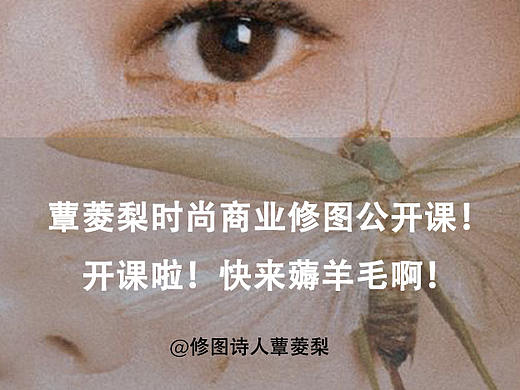 蕈菱梨时尚商业修图免费公开课！开课啦！快来薅羊毛啊！