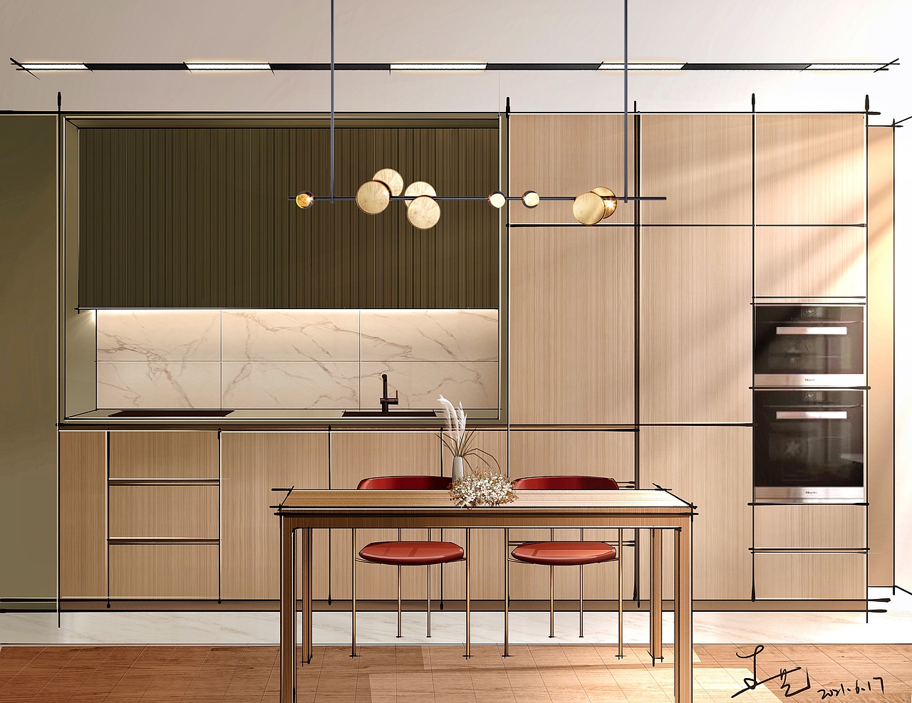 iPad手绘5分钟快速表现立面效果#全屋定制#绘画教程