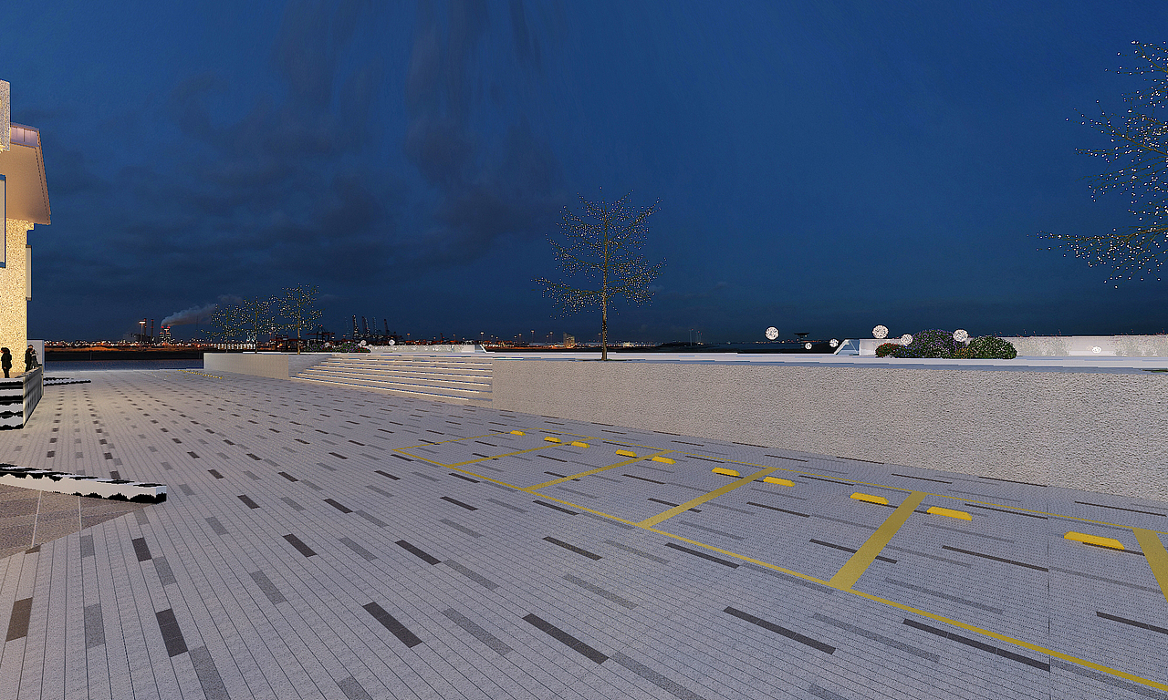 酒店氛围白天夜晚亮化效果,场景亮化设计3D效果图