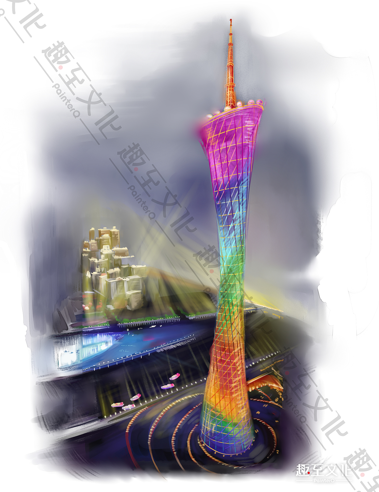 趣至文化出品：《一城一绘•广州站》（图ZMjM4OTczMDcy） - 商业插画 - 站酷设计师趣至文化原创素材 - 站酷ZCOOL
