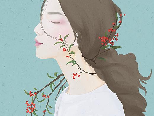 女人与花