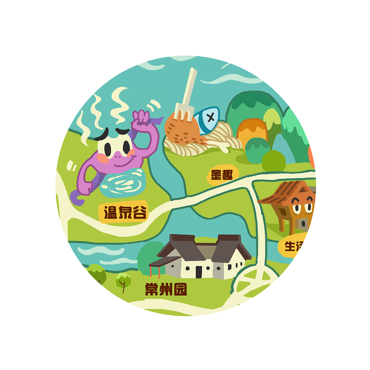 第九届江苏省园博会手绘地图（图ZNDY4NjM2ODA=） - 商业插画 - 站酷设计师lychee123原创素材 - 站酷ZCOOL