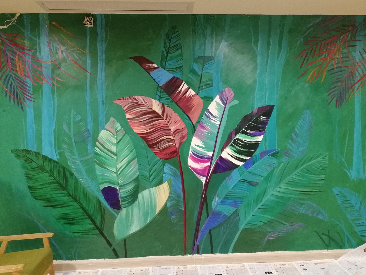 热带森林墙绘绘画