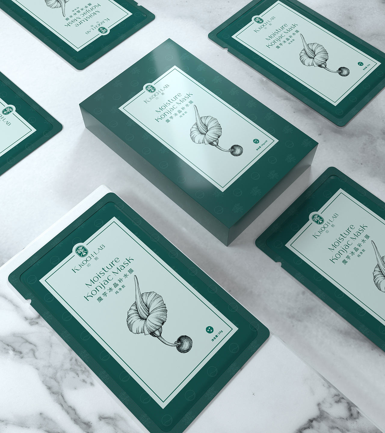 一款面膜的包装 效果,建模渲染