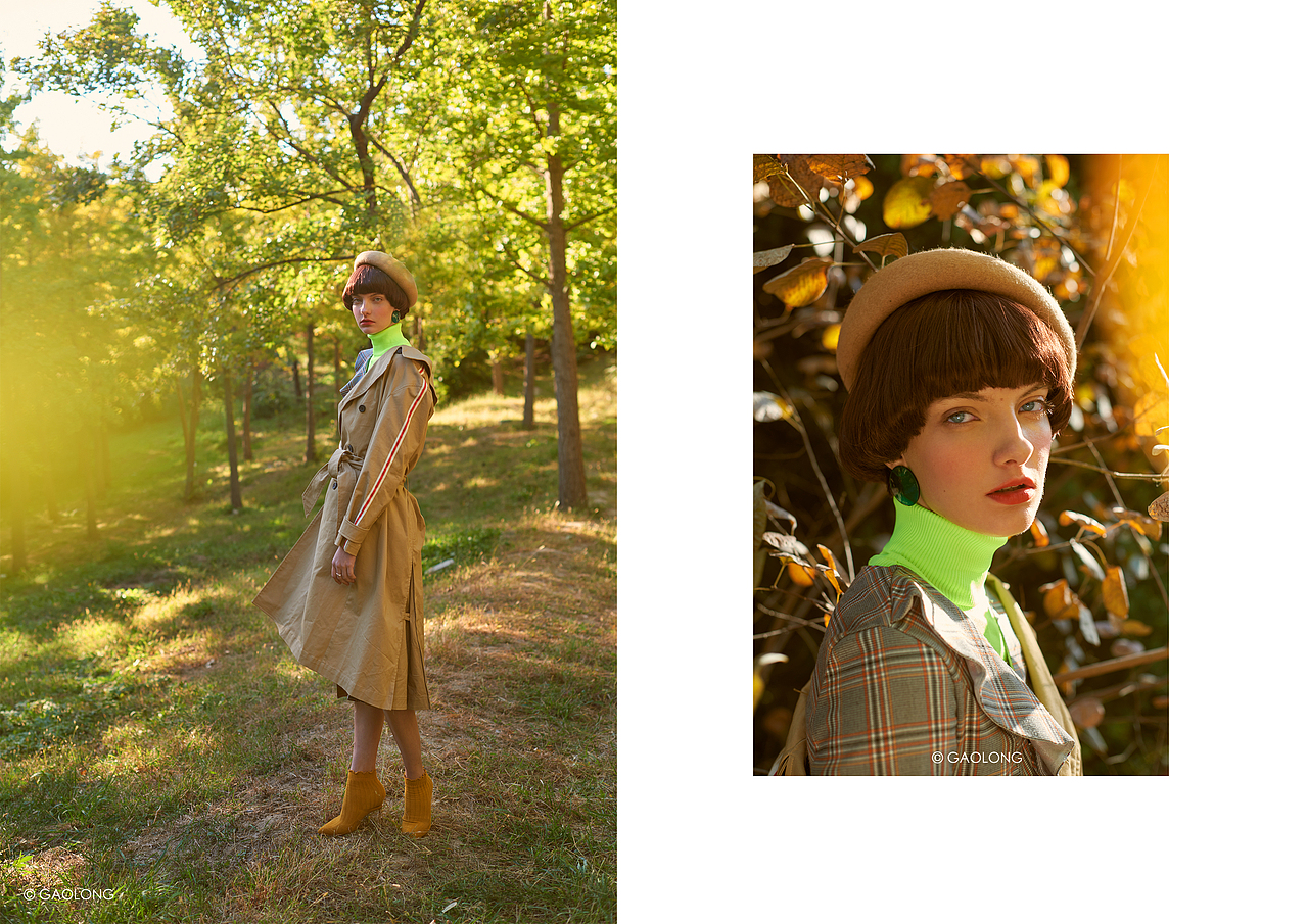 秋日温暖服装画册大片