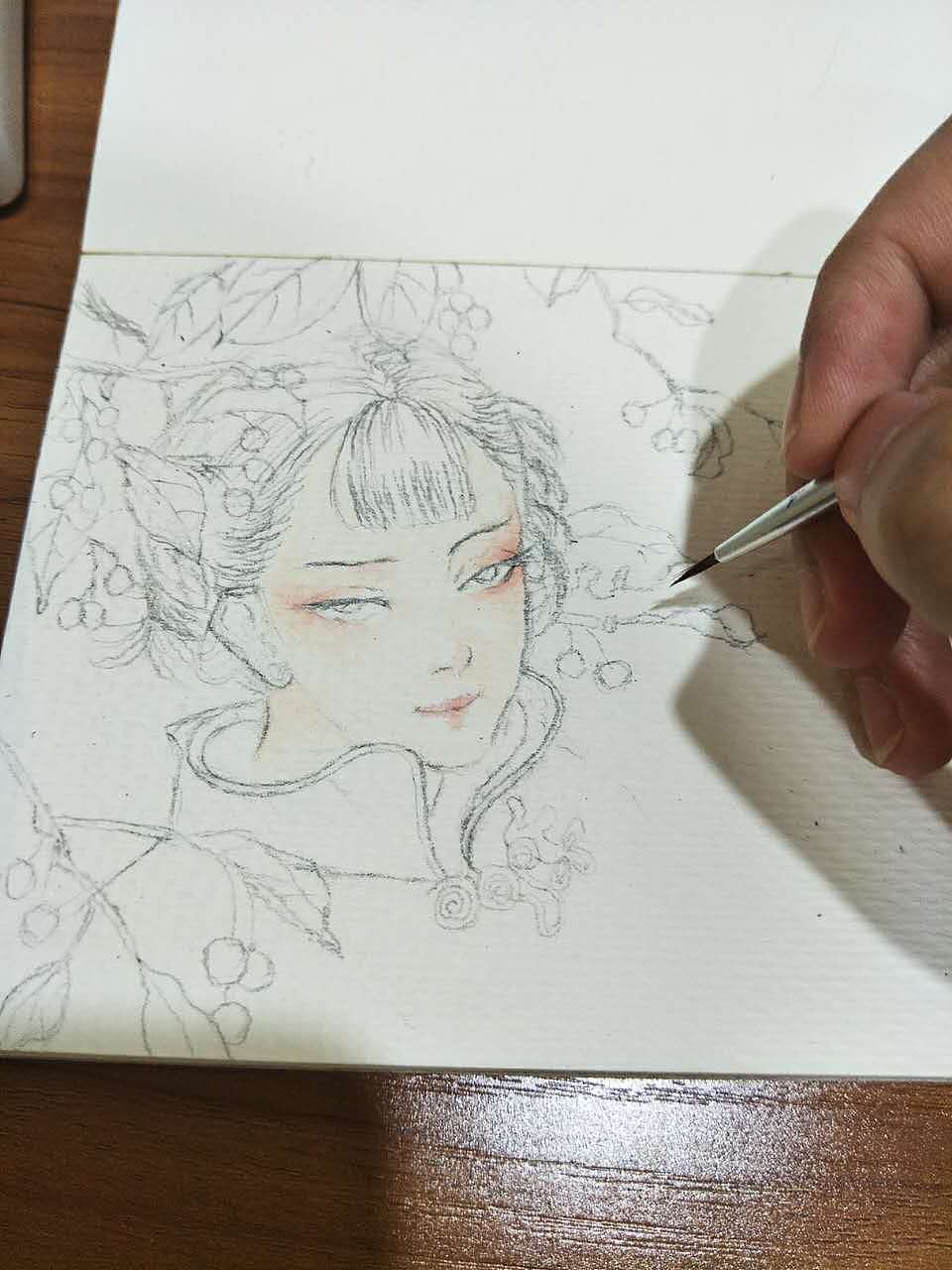 水彩古风美女（附步骤图）（图ZOTA1OTMwMjg=） - 创作习作 - 站酷设计师曾玩固原创素材 - 站酷ZCOOL