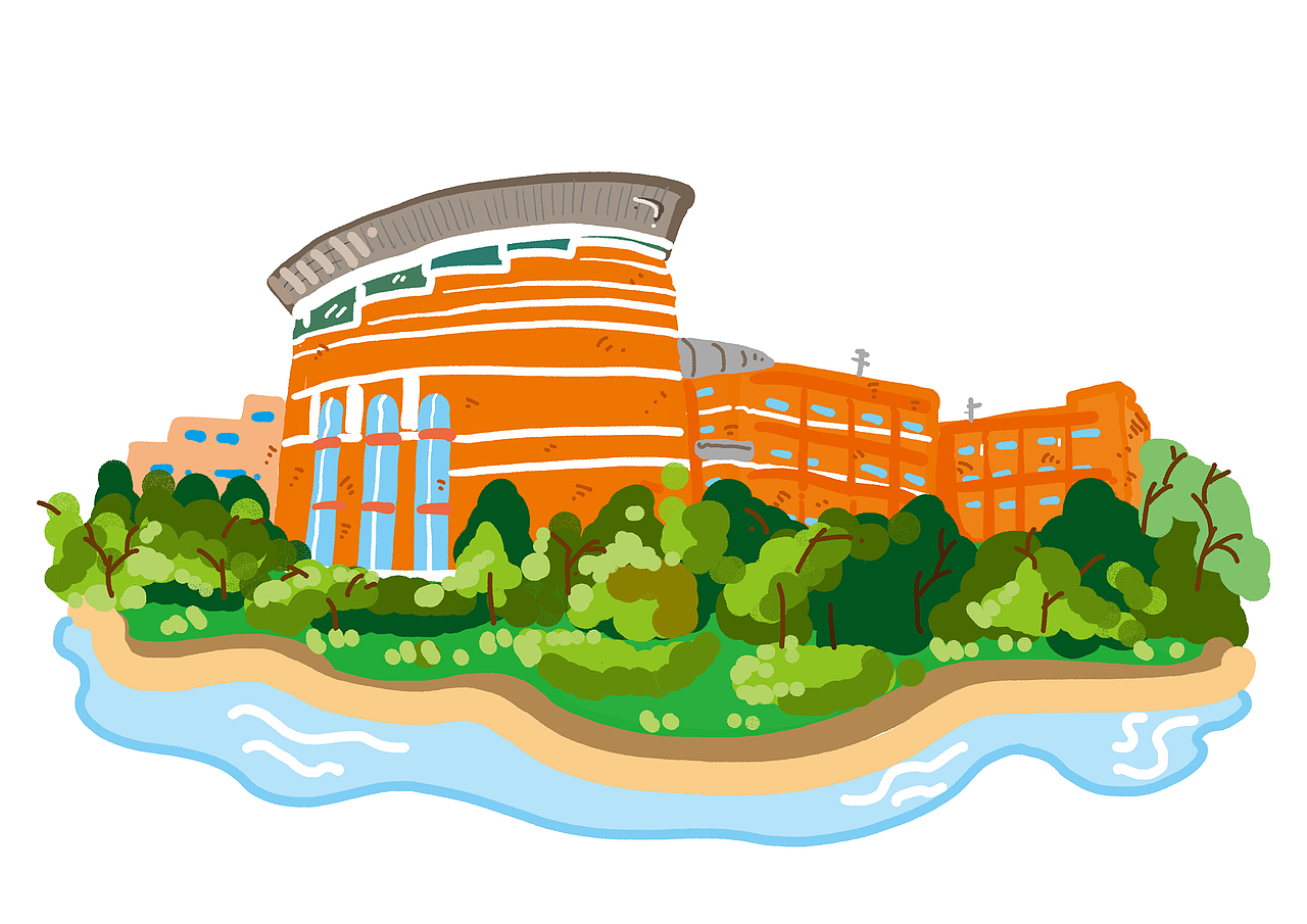 浙师校园系列插画作品3