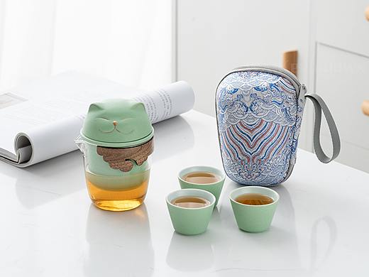 陶瓷萌猫快客杯/便携茶具/功夫茶具/快客杯/摄影拍摄