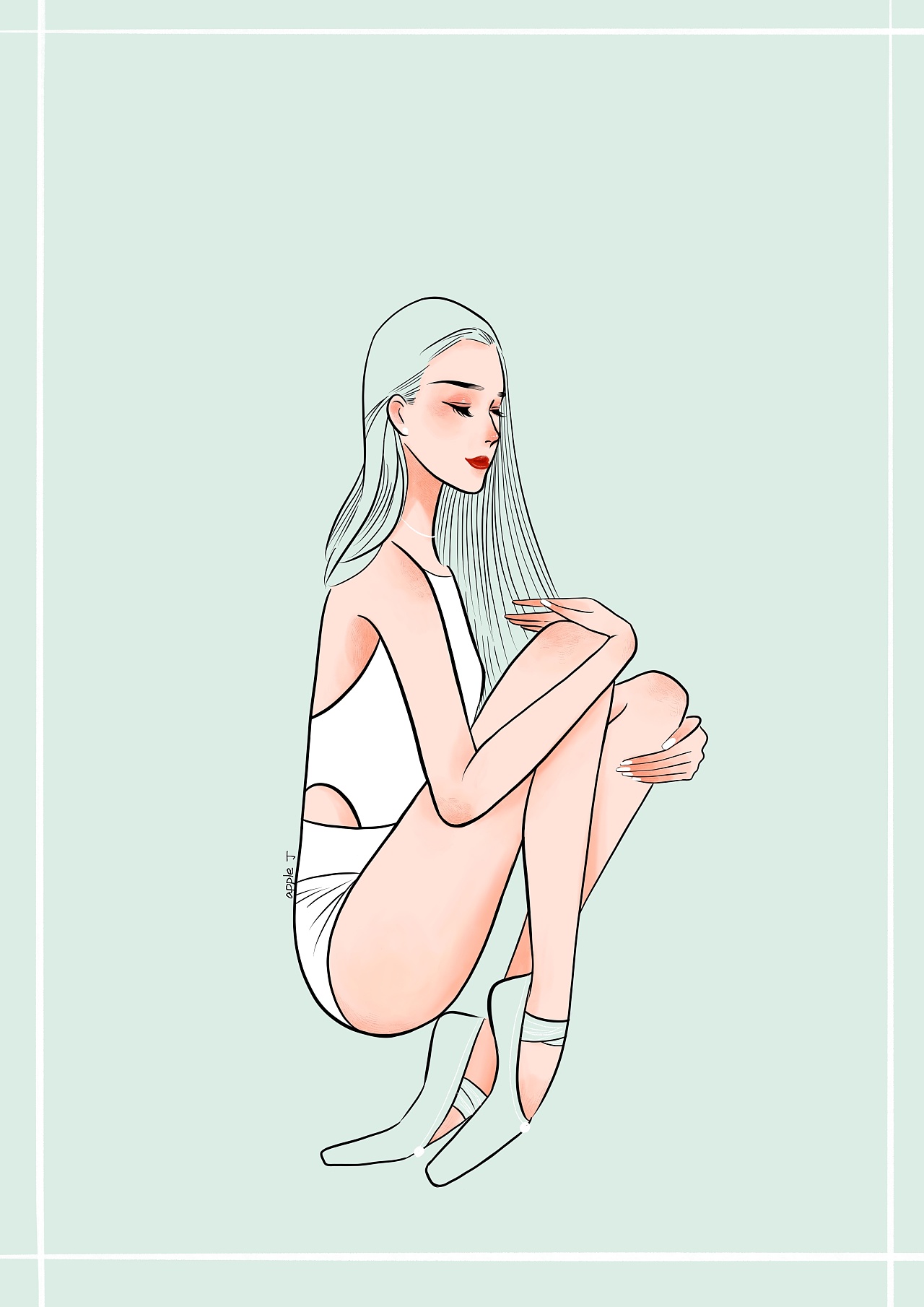 原创插画/芭蕾女孩 系列266|插画|商业插画|apple丁 - 原创作品