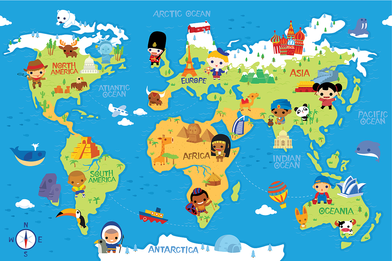 Baby爬行垫—small world（图ZMjg2MDg0OTI=） - 商业插画 - 站酷设计师margaretcat原创素材 - 站酷ZCOOL