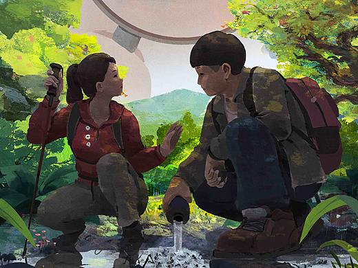 微电影《阴影之下》插画海报