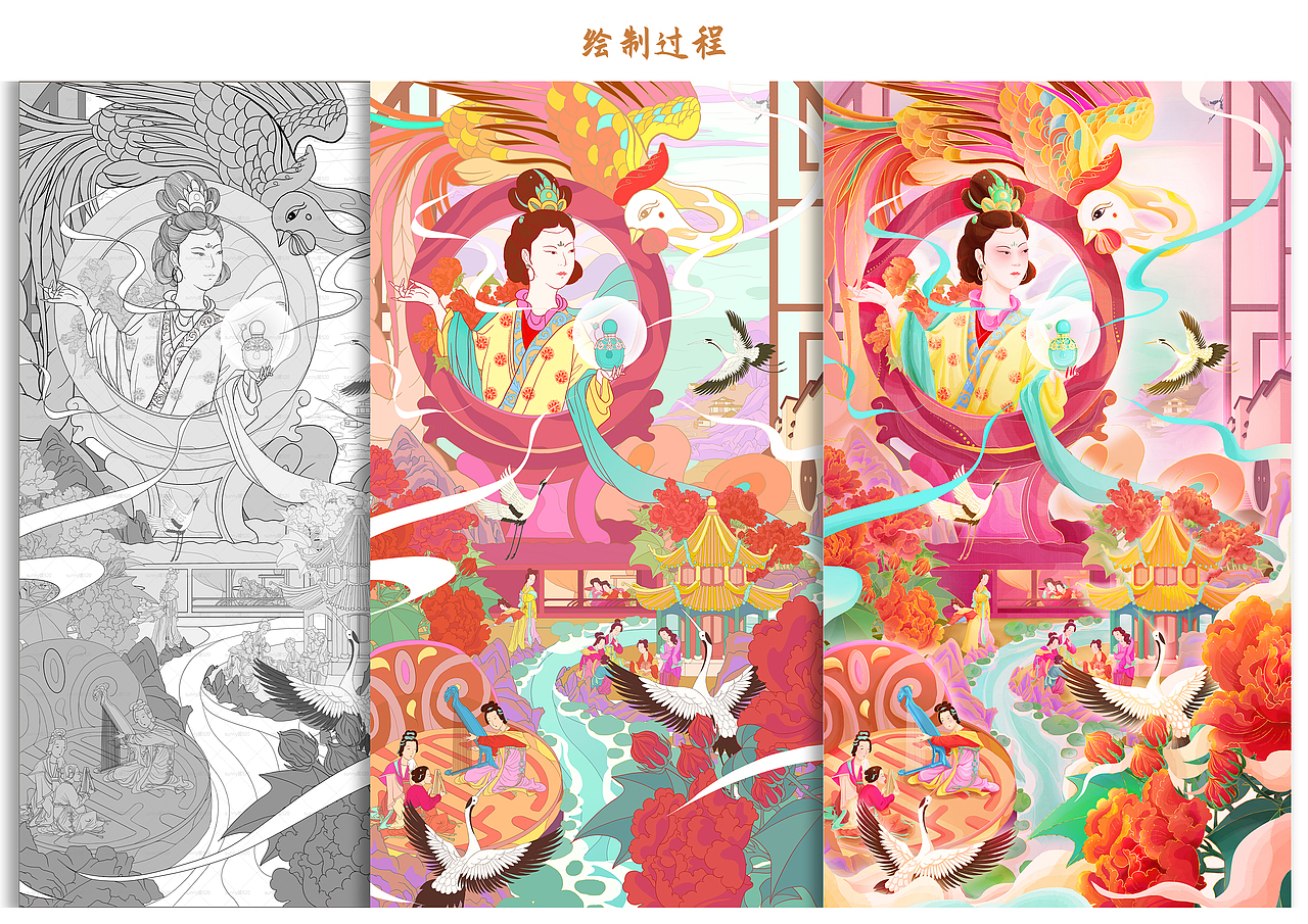 國風(fēng)插畫#花西子#化妝品商業(yè)插畫#國風(fēng)美妝（圖ZMzE3NjM0MjEy） - 商業(yè)插畫 - 站酷設(shè)計(jì)師sunny科研插畫原創(chuàng)素材 - 站酷ZCOOL