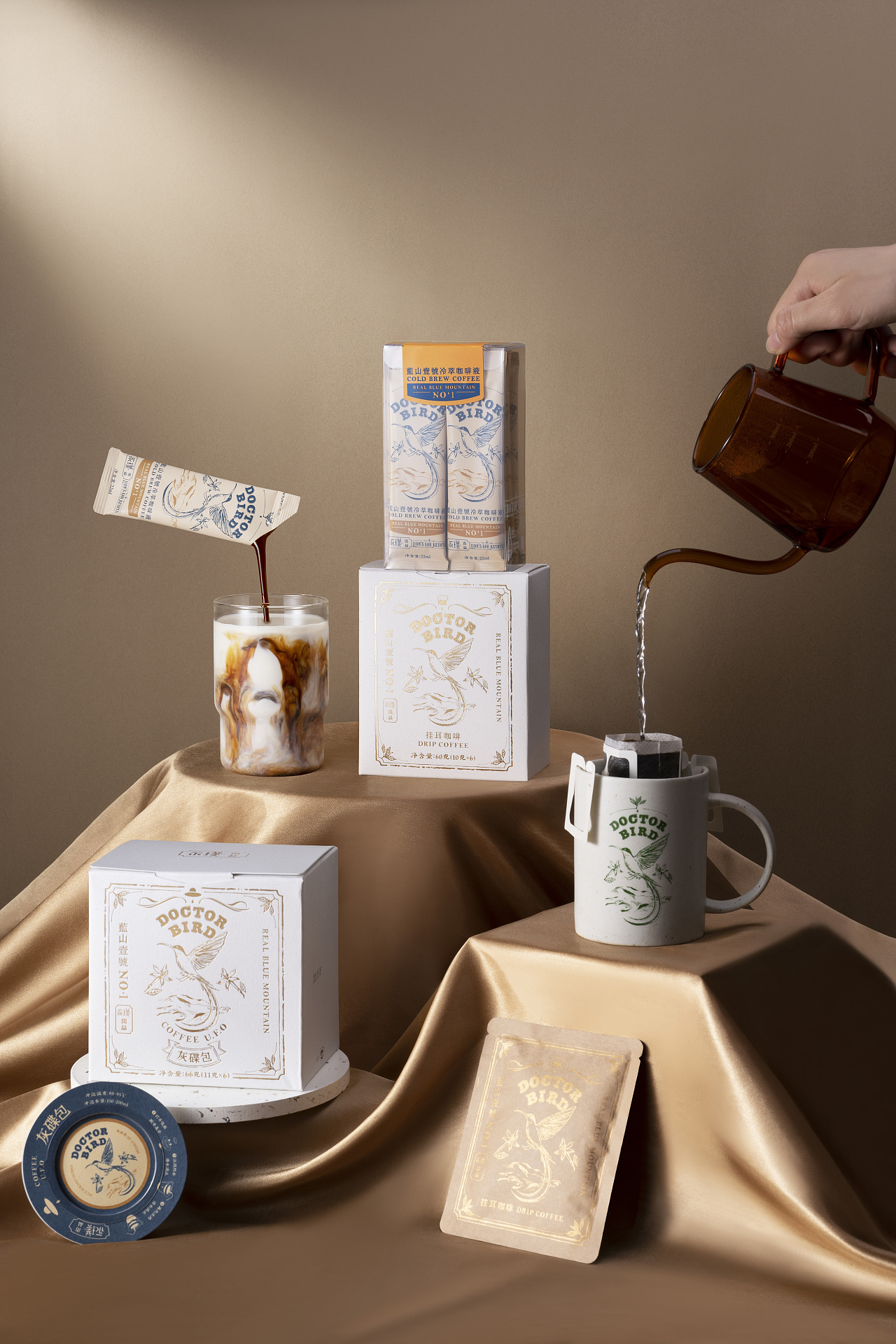 饮品摄影蓝山系列咖啡冷萃液挂耳包产品拍摄