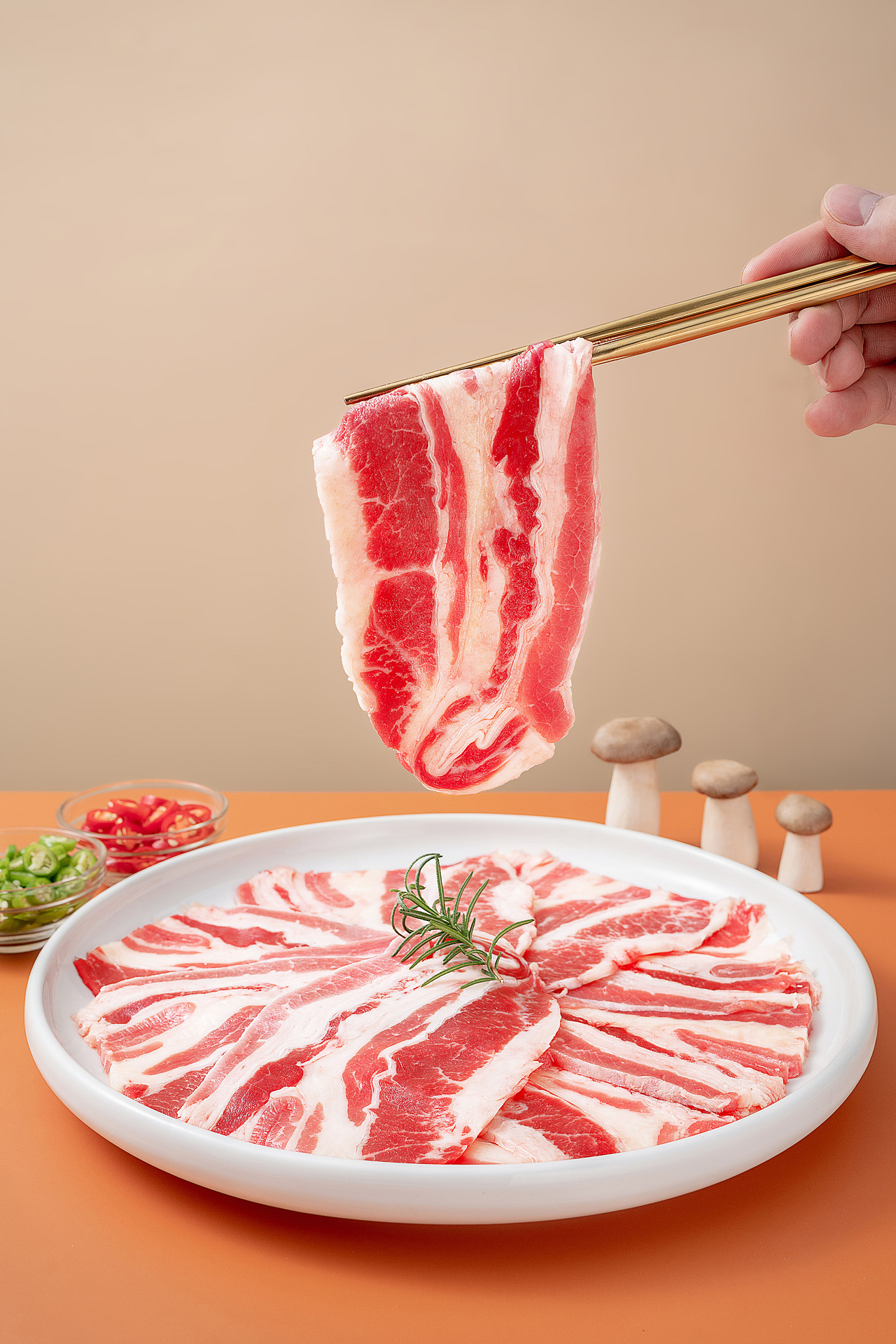 美食摄影肥牛片火锅伴侣