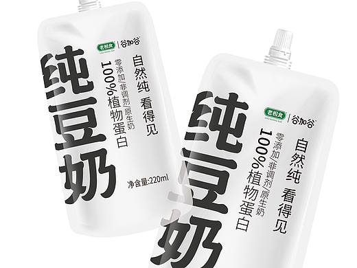 老相食纯豆奶简约小清新包装原创设计