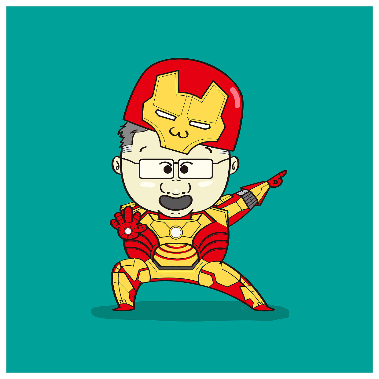 【漫威人物插画形象-nvidia ceo 黄仁勋 】