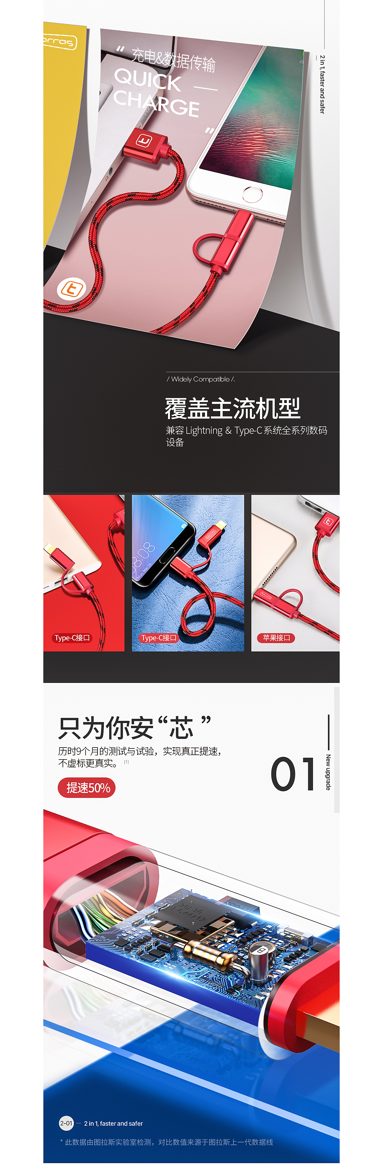 图拉斯 二合一尼龙编织数据线（图ZMTIzMzY4Mjk2） - 电商 - 站酷设计师空氣貓Emily原创素材 - 站酷ZCOOL