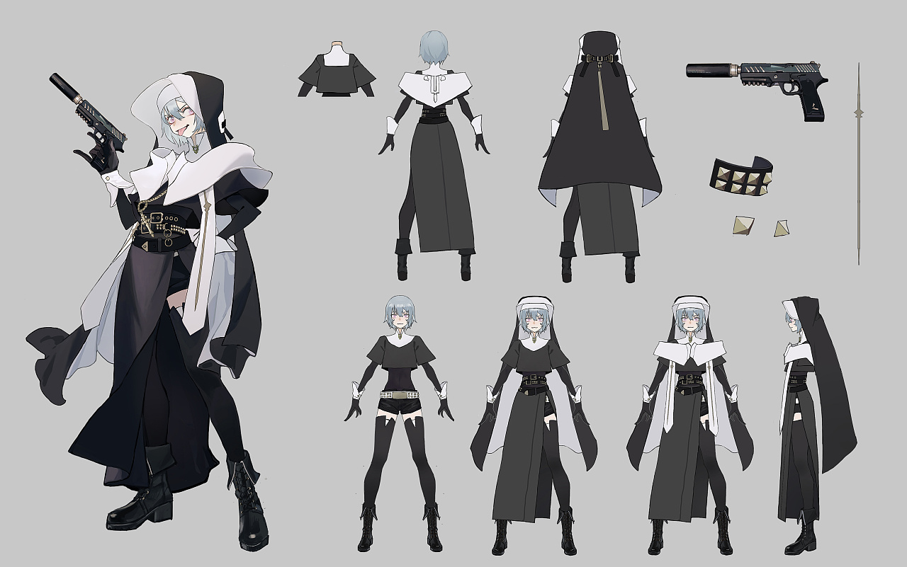 修女|插画|游戏原画|六猫nekos1x - 原创作品 - 站酷 (zcool)