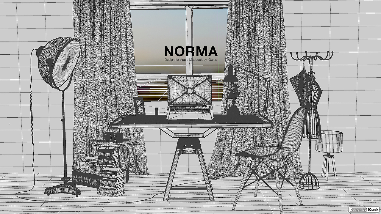 一款笔记本电脑支架的产品动画/场景渲染