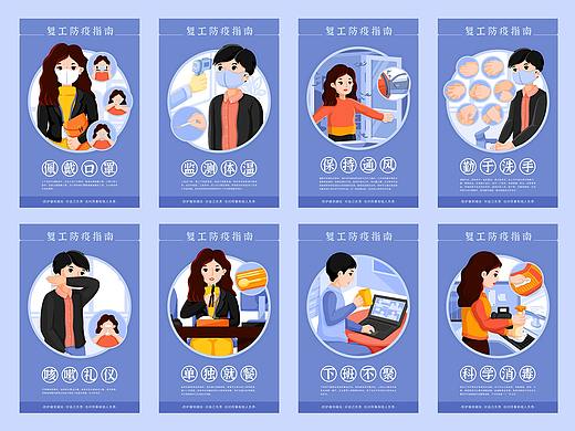 复工防疫指南系列海报-战胜疫情，从我们做起！