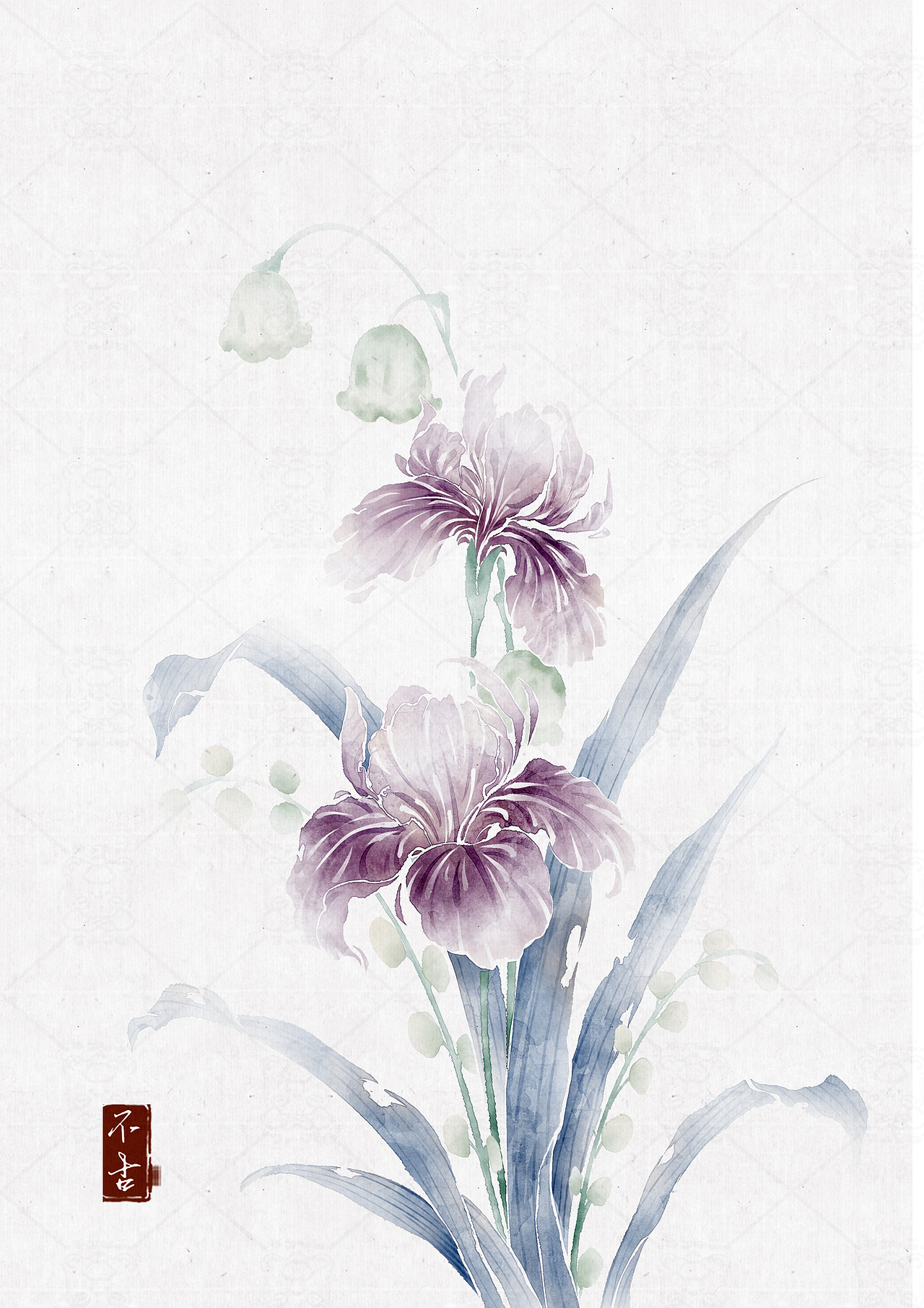 鸢尾铃兰（图ZMzc2MjM2NzMy） - 商业插画 - 站酷设计师木木王MMW原创素材 - 站酷ZCOOL