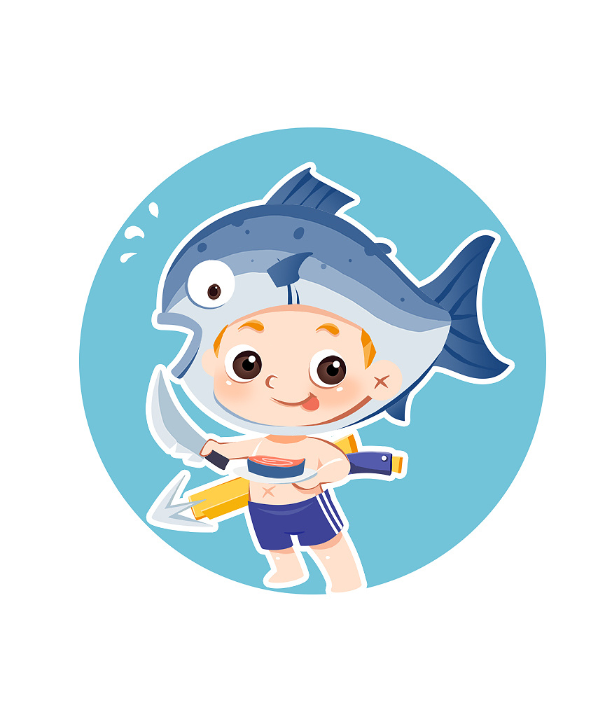 品牌形象海鲜小人