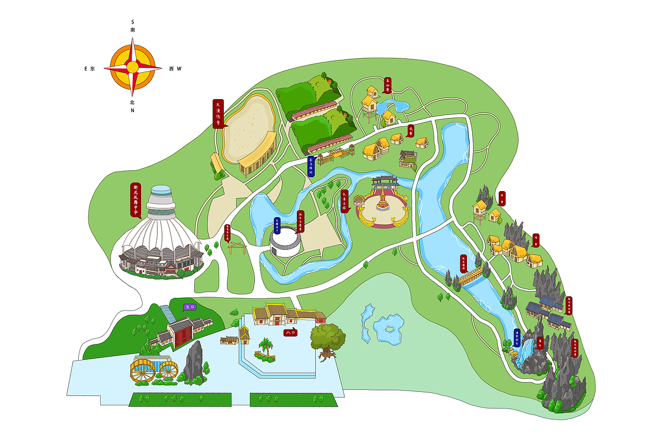 手绘地图（图ZMjcyODY2OTI0） - 商业插画 - 站酷设计师小肥皂噗噗原创素材 - 站酷ZCOOL