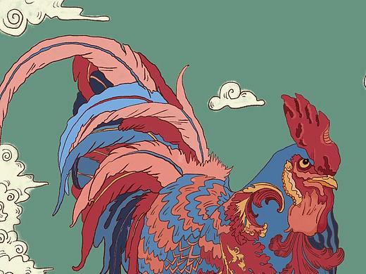 “湘峰土鸡”系列包装插画