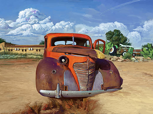风景画—《废弃车车》