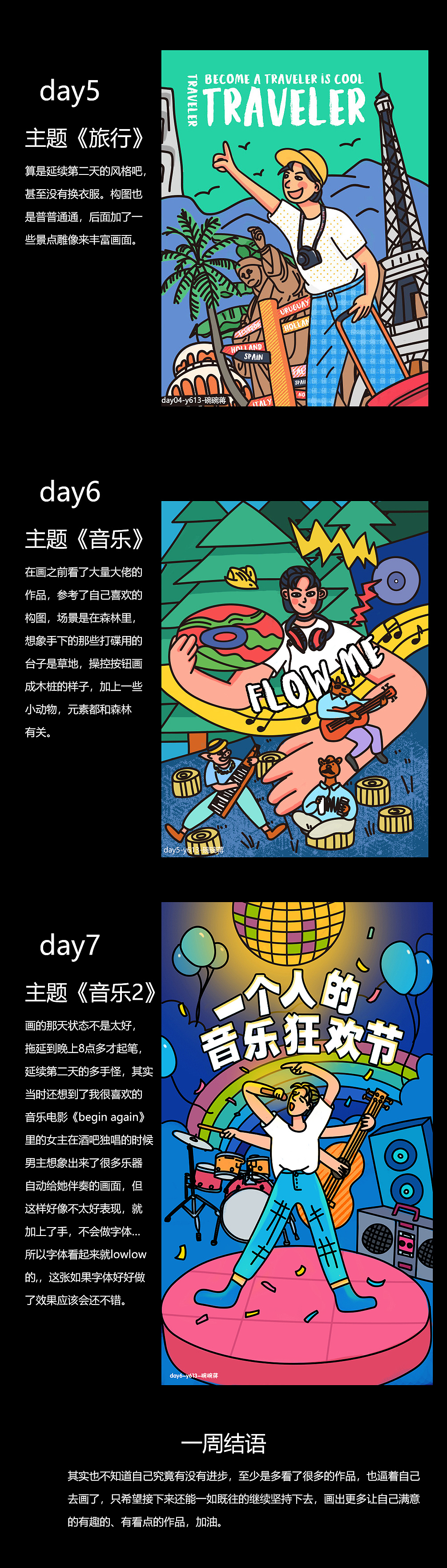 y园糖插画打卡21天-第1周总结