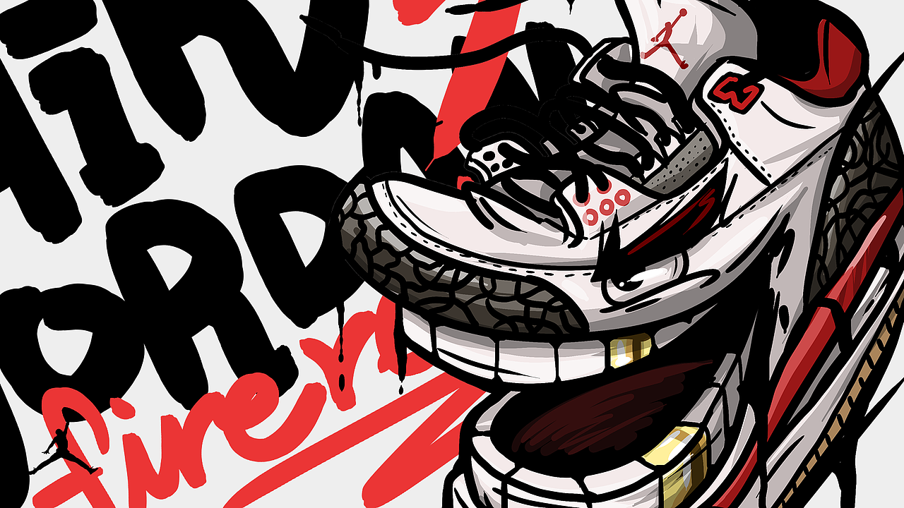 AJ1-5代球鞋拟人插画合集（图ZMjgxMTYyOTEy） - 新锐潮流插画 - 站酷设计师一圈大胡子原创素材 - 站酷ZCOOL