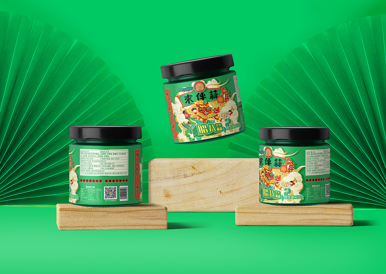 来伴蒜国潮风包装设计（图ZMjM4OTIxMDU2） - 包装 - 站酷设计师朝鹿文化品牌设计原创素材 - 站酷ZCOOL