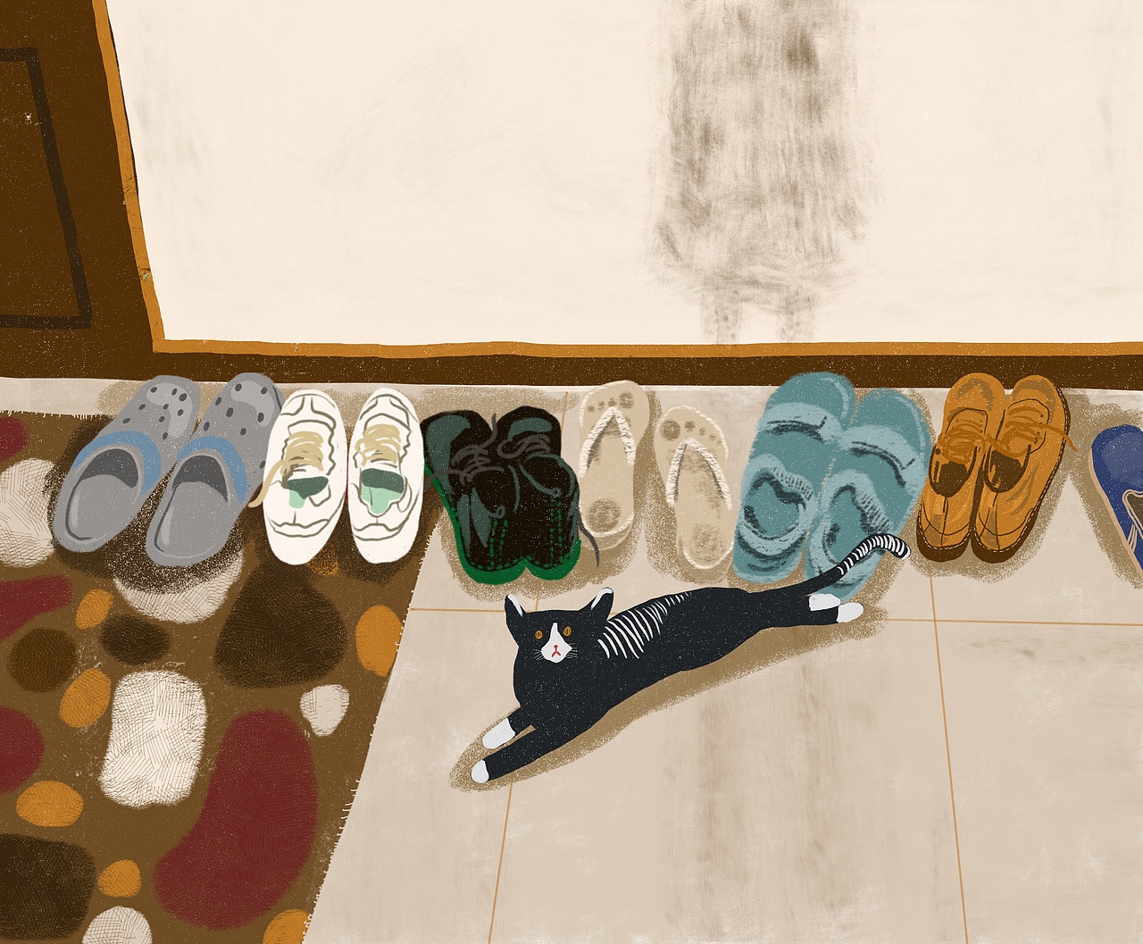 门口的猫和鞋（图ZMjIxMTU5OTA0） - 创作习作 - 站酷设计师HazelGuo原创素材 - 站酷ZCOOL