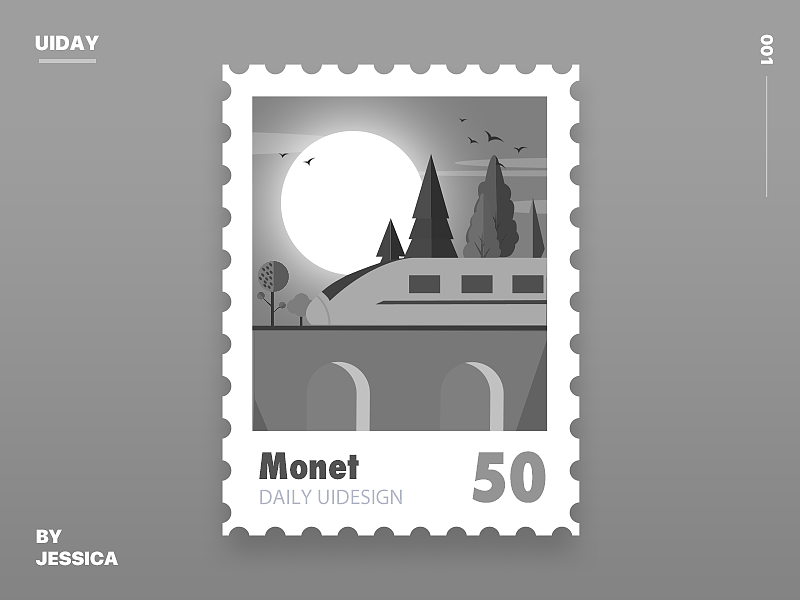 Shimmering stamp design