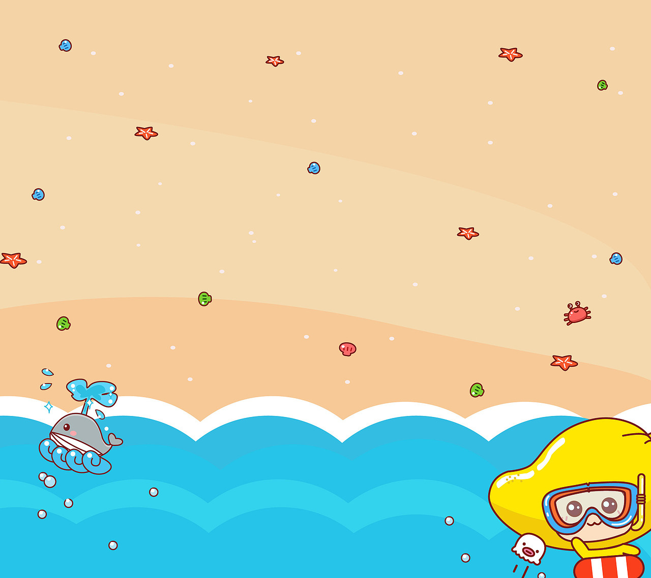 芒果仔～沙滩海浪（图ZMTczNTU4ODg=） - 主题/皮肤 - 站酷设计师碳碳原创素材 - 站酷ZCOOL