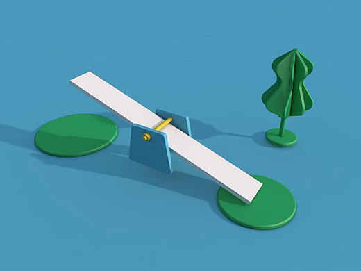 跷跷板场景-C4D（个人主页-ZMzcwMDM1ODA=） - 其他三维 - 站酷设计师散木SANMU原创素材 - 站酷ZCOOL