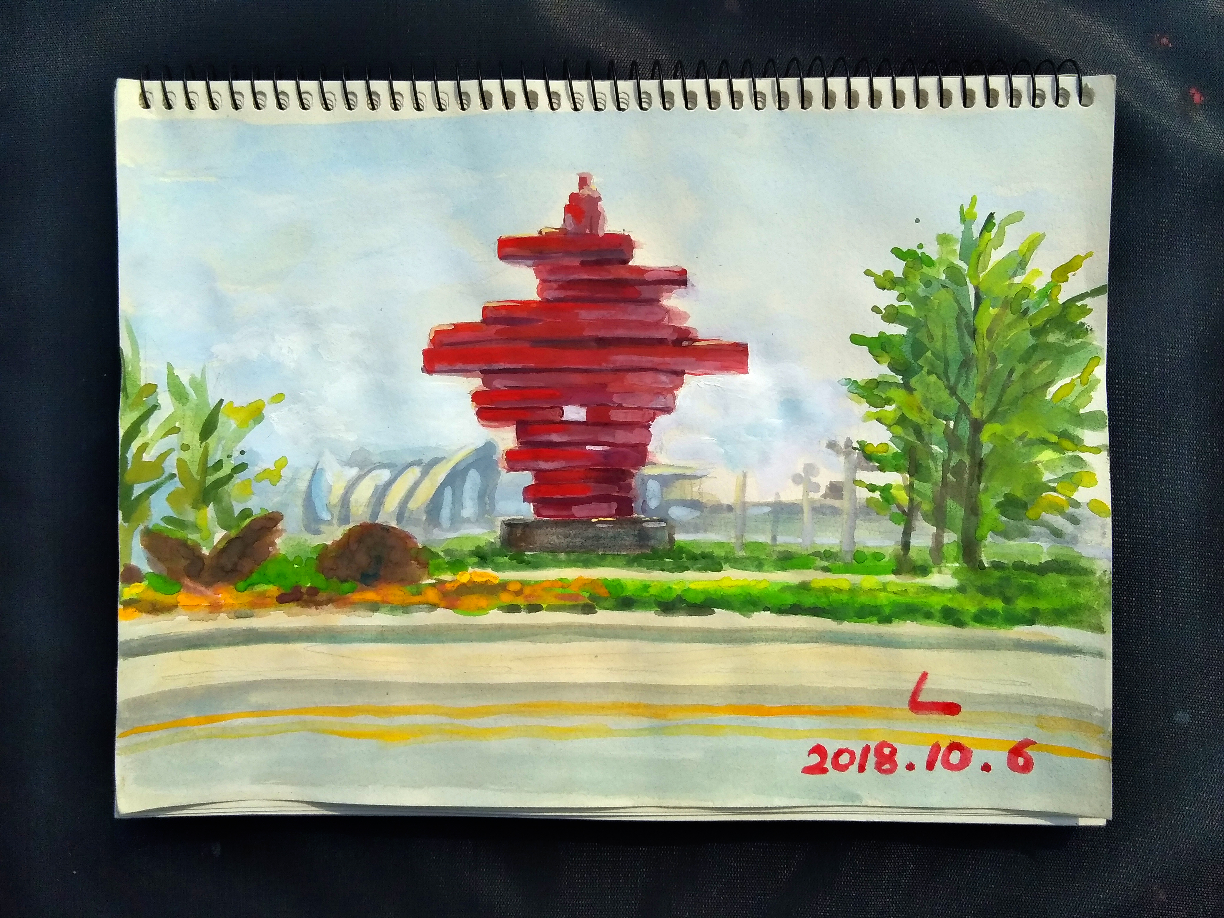 青岛五四广场手绘图图片