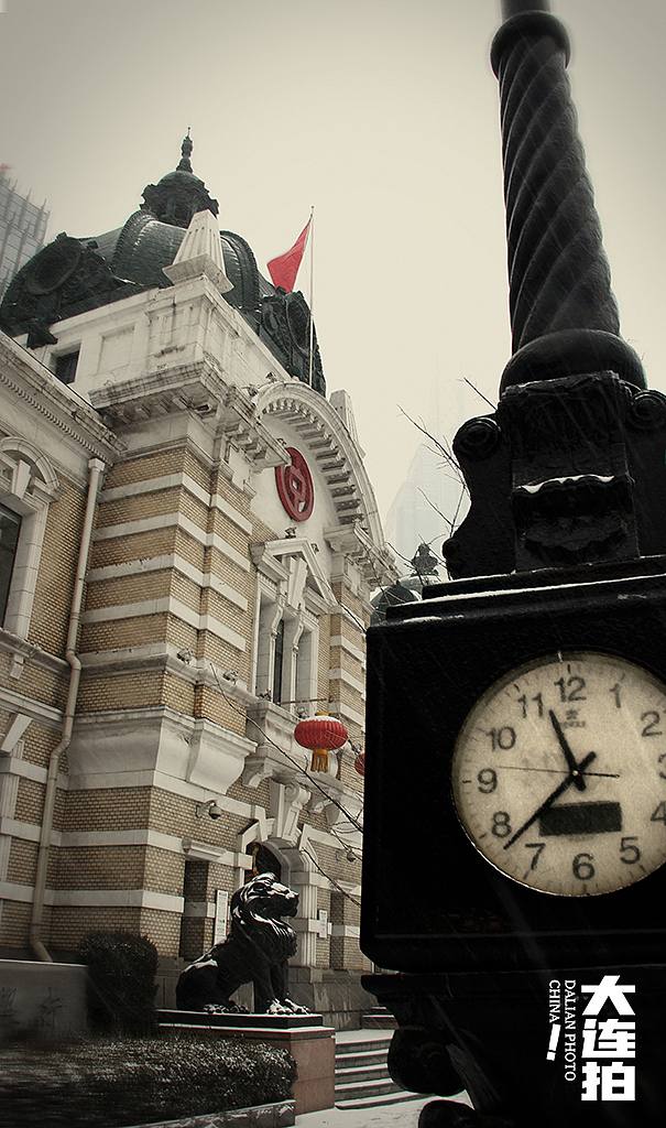 雨夹雪,中山广场一角