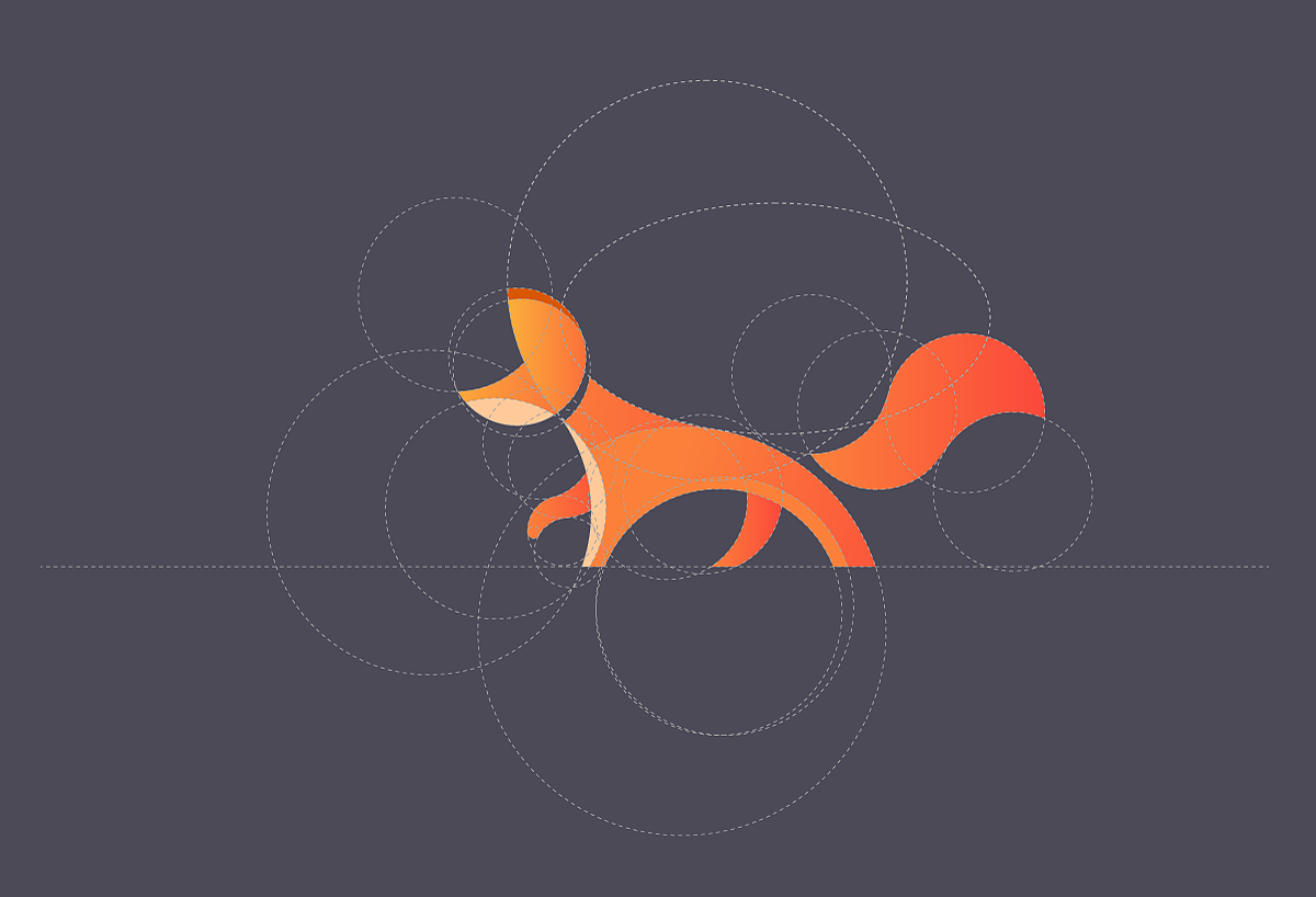 尺规logo-火红色的狐狸