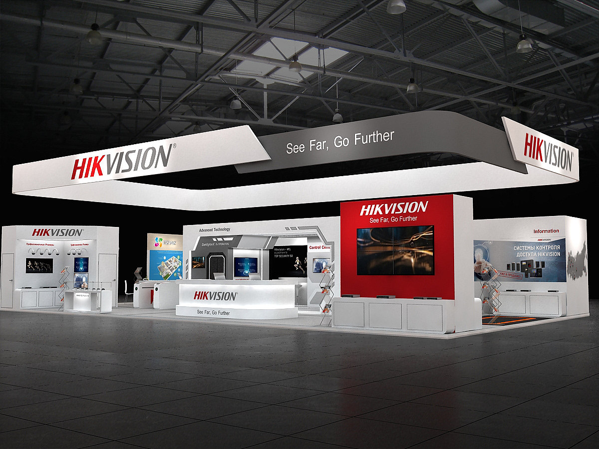 HIKVISION现代新颖国外展会展位展点展台3D效果图设计|空间|展陈设计|3D设计联系我 - 原创作品 - 站酷 (ZCOOL)