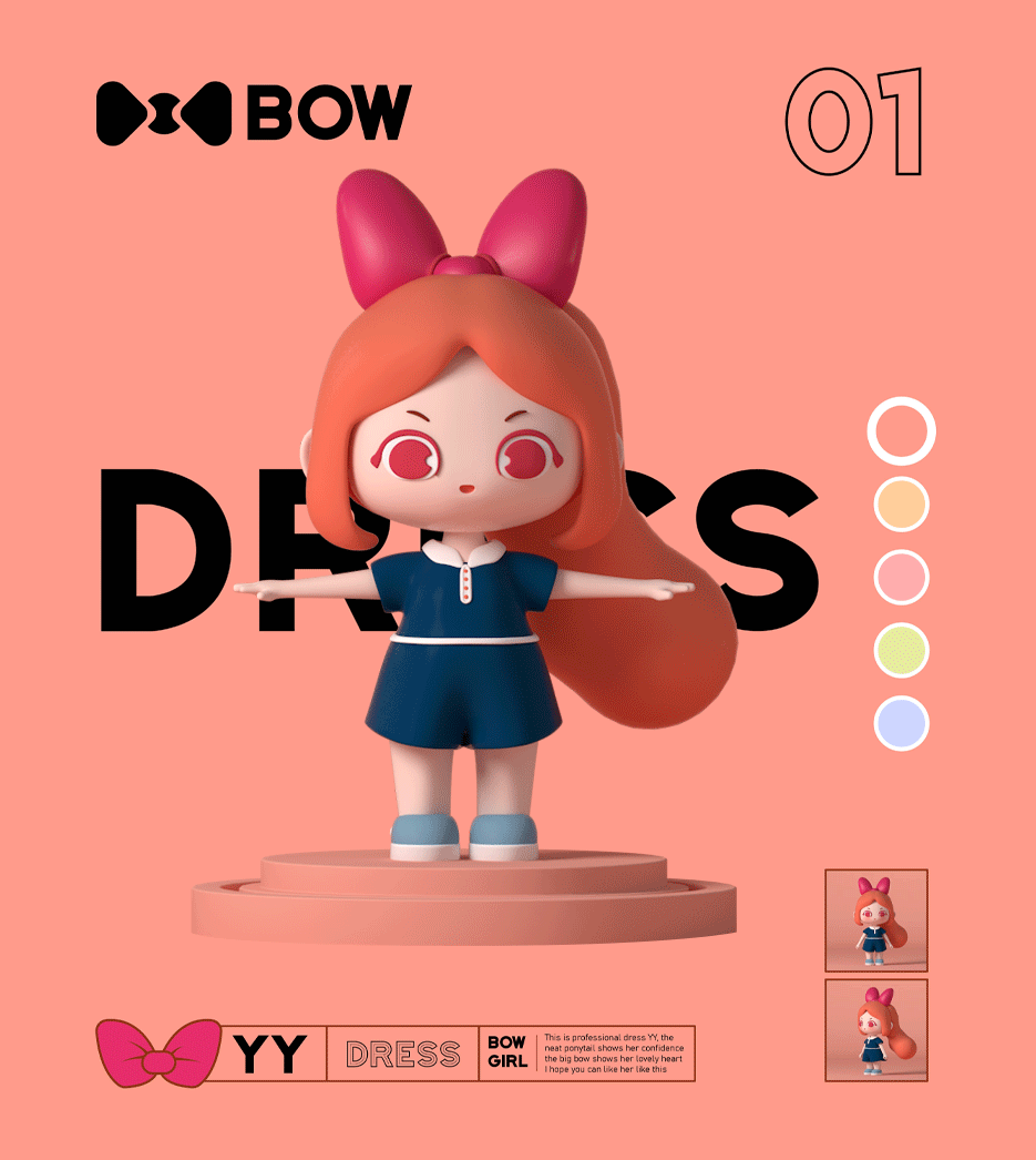 蝴蝶结女孩 | BOW GIRL |原创IP设计（图ZMjc0NjA0NTQ4） - IP形象 - 站酷设计师兔小颖原创素材 - 站酷ZCOOL